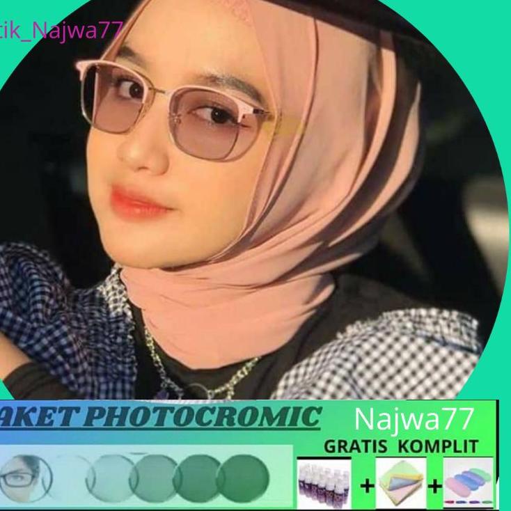 Kekinian - KODE 1924 kacamata photocromic wanita/pria 1924 paket frame + lensa antiradiasi photocrom
