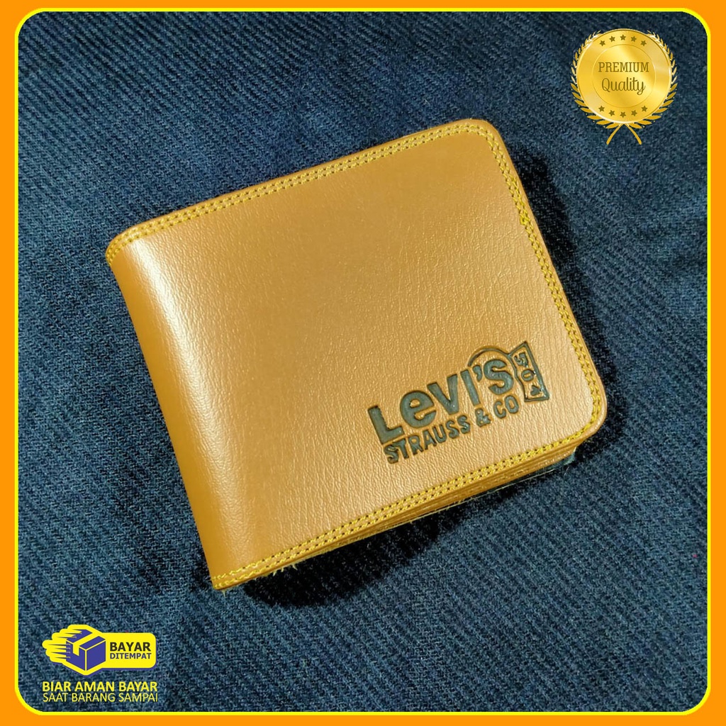 Fashion Dompet Pria pendek levis Bahan Kulit sintetik premium