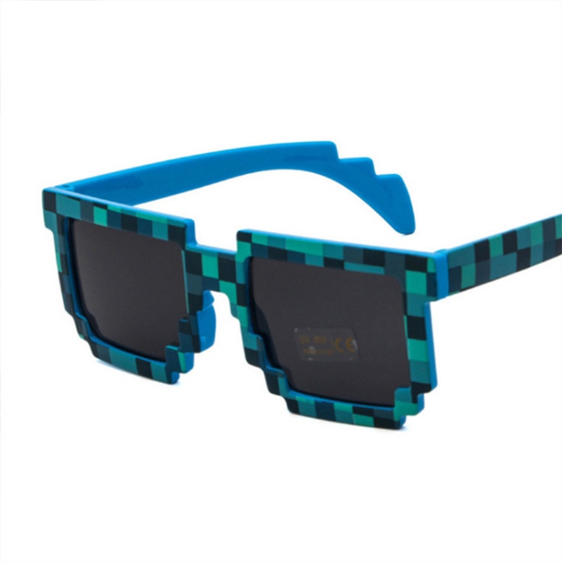 Kacamata anak Retro Pixel Lattice Kacamata Mosaik Sunglass Kepribadian Kacamata Tren Kreatif - SG