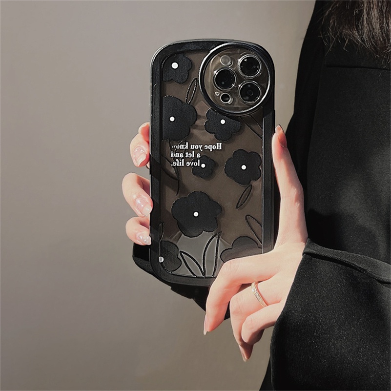 Soft Case Silikon Transparan Motif Bunga Hitam Untuk Huawei Y9 Prime 2019 Nova 9 8 7i 7 se Pro Nova 5T Y7P Y6P Mate 40 30 Pro P40 P30 Pro