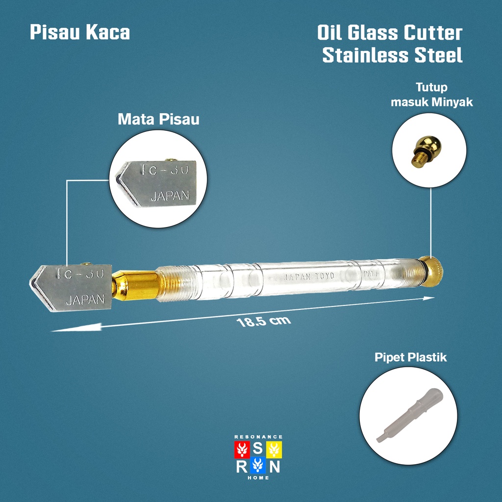 Pisau Potong Kaca l Pemotong Kaca l Oil Cutter Resonance Home