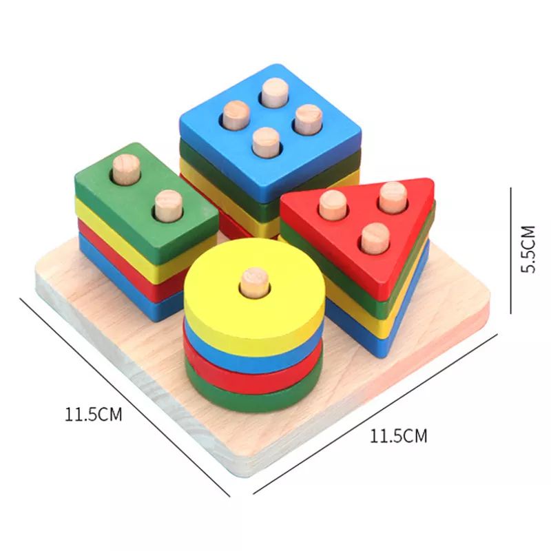 Matching Shape Mainan Kayu Mainan Balita Wooden Toys Mainan Kayu Mainan Anak 2 Tahun Puzzle Kayu