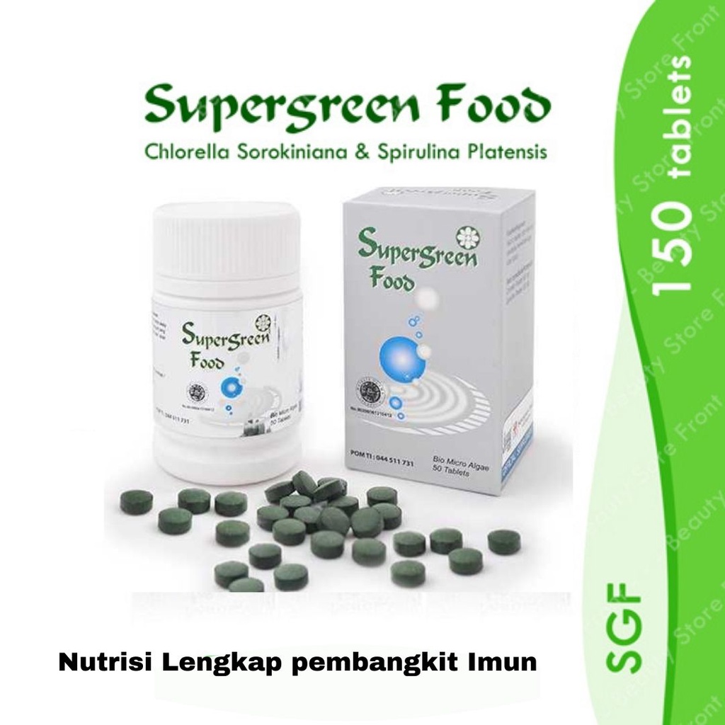 Super Green Food SGF KK Indonesia- Suplemen HERBAL ALAMI, Dongkrak IMUN Tubuh,  Menetralisir Asam La