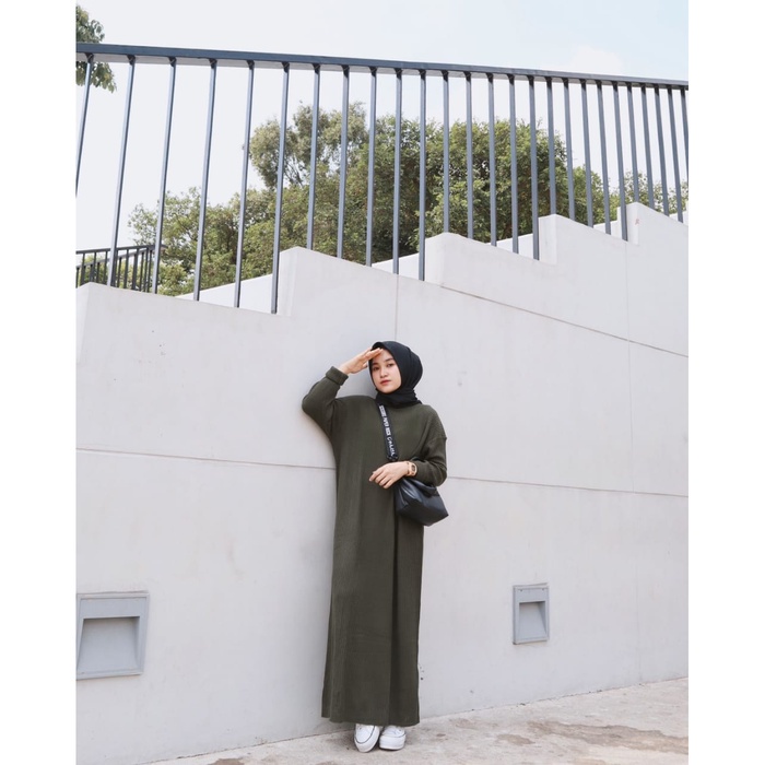 baju gamis wanita dress muslim terbaru LONG DRESS DRESS RAJUT MEDARI LONG KNIT BAJU GAMIS MUSLIM baj