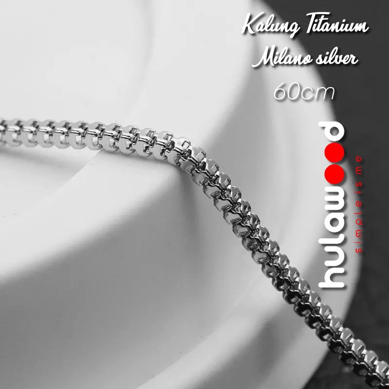 Rantai Kalung MCI Titanium 316L Stainless Import Anti Karat Pria Wanita - MILANO