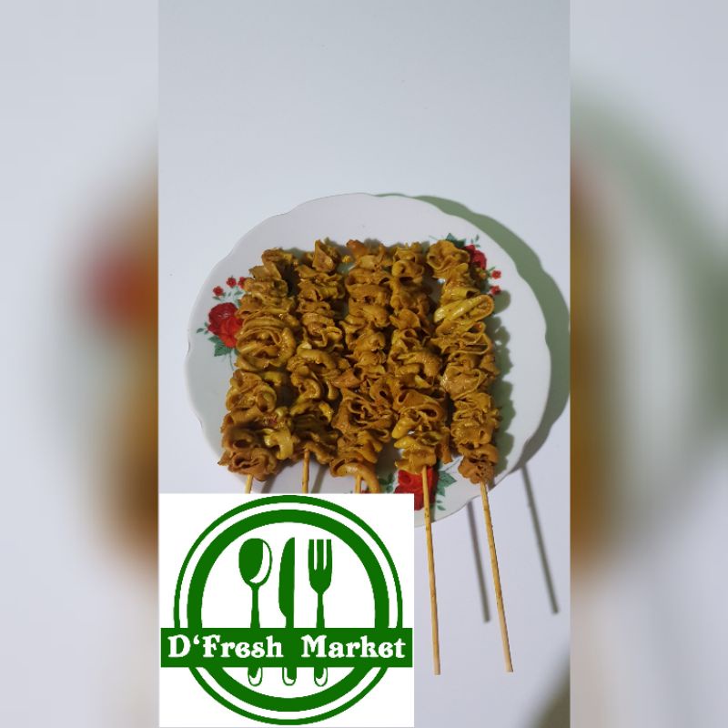 

Sate usus ayam bumbu kuning