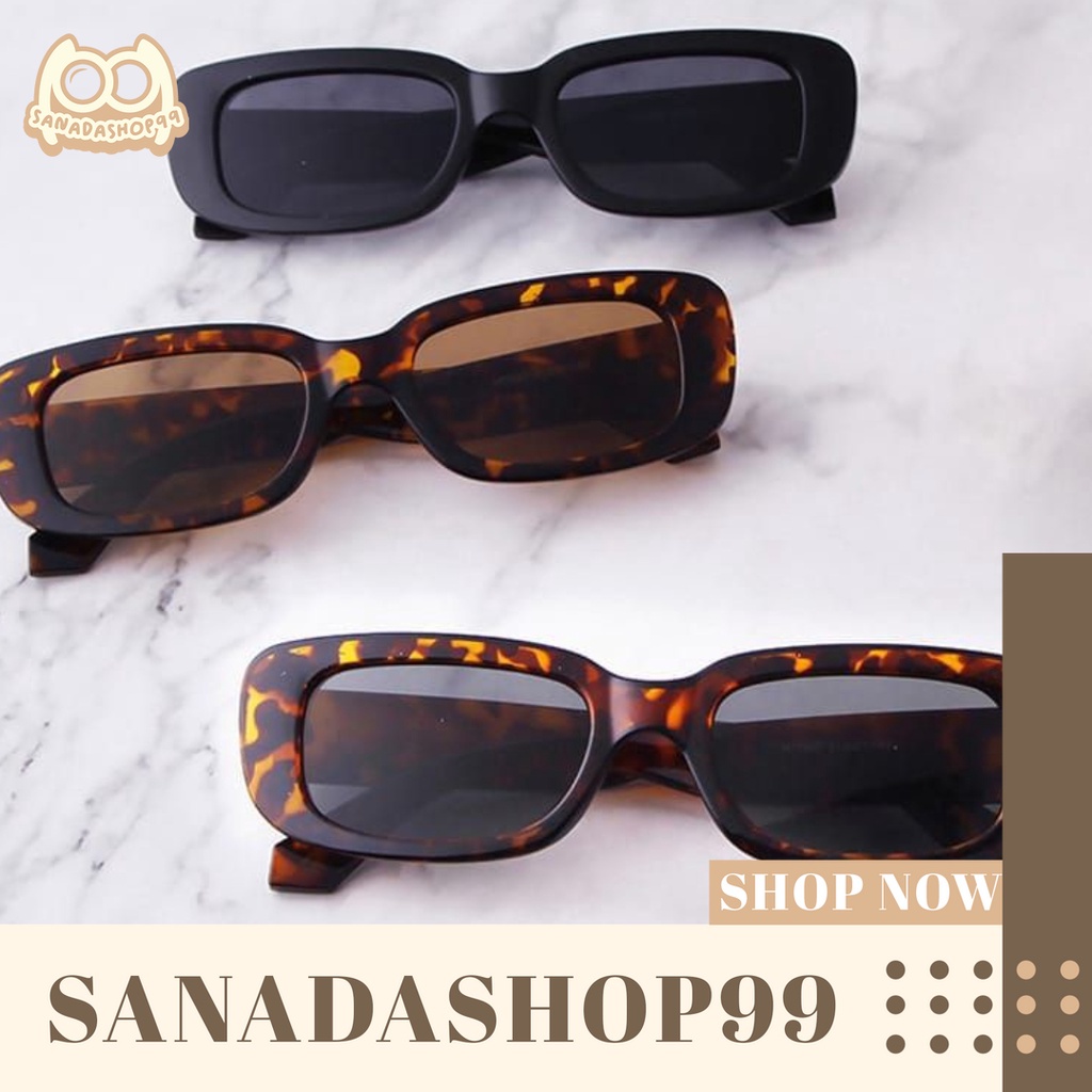 (KM32) Kacamata Hitam Anti UV Persegi Sunglasses Pelindung UV