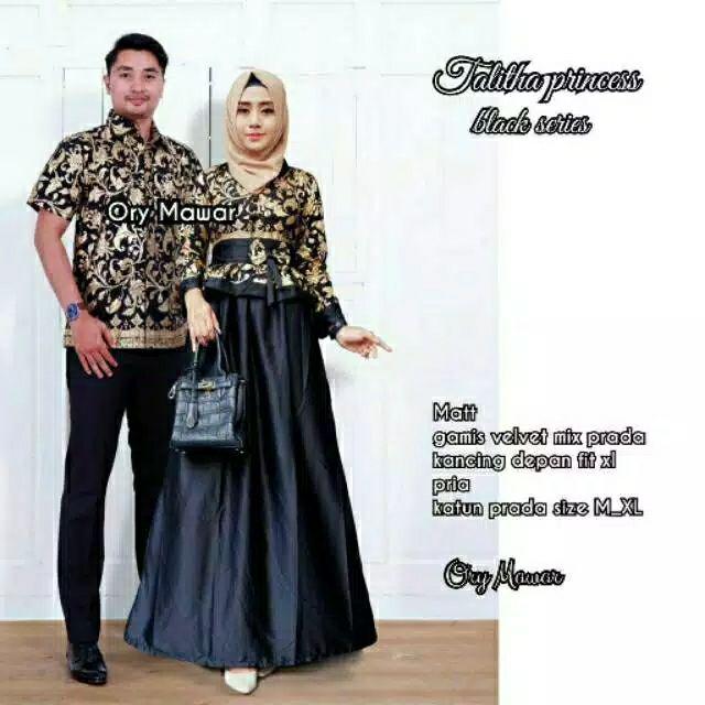 Baju Batik Gamis Couple Talita Gamis Muslim Syari