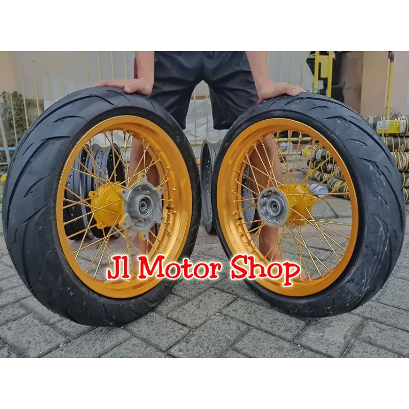 Paketan WHEELSET Honda CRF 150 L - Sepaket Velg SET Supermoto Super Moto Honda CRF 150 L Plus Ban