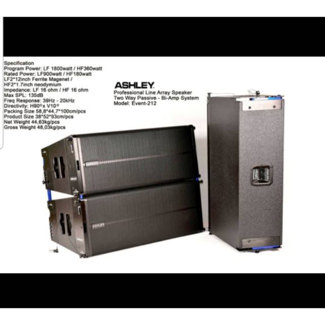 SPEAKER LINE ARRAY ASHLET EVENT212/EVENT 212 ( 2 X 12INCH PASSIVE ) ORIGINAL