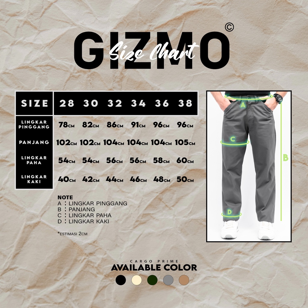 Gizmo Celana Chino Reguler Forthright Grey Loose pants Basic