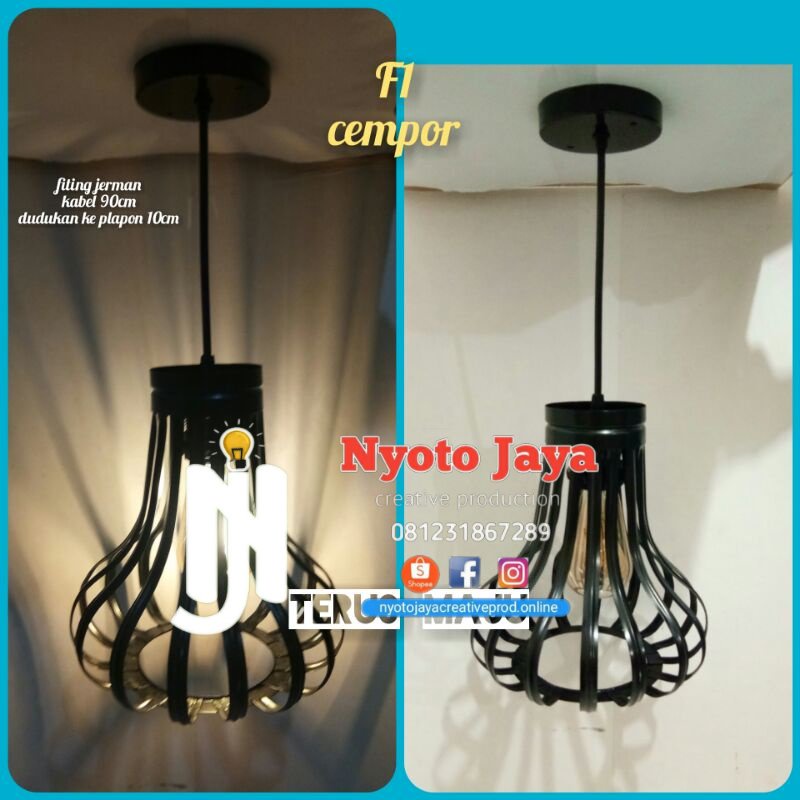 lampu hias gantung mewah fulset lampu bohlam