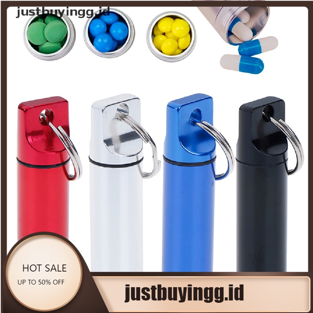 (Justbuyingg.Id) Botol Kontainer Obat Pil / Kapsul Bahan Aluminum Anti Air