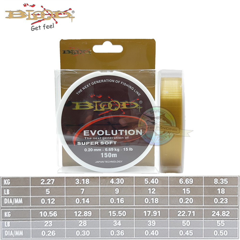 Senar Pancing Blood Evolution Super Soft 150 Meter