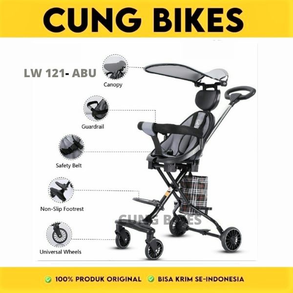 Magic Stroller Exotic Bisa Bulak Balik Kereta Dorong +Kanopi LW 121 LW120 BONUS kartu UCAPAN