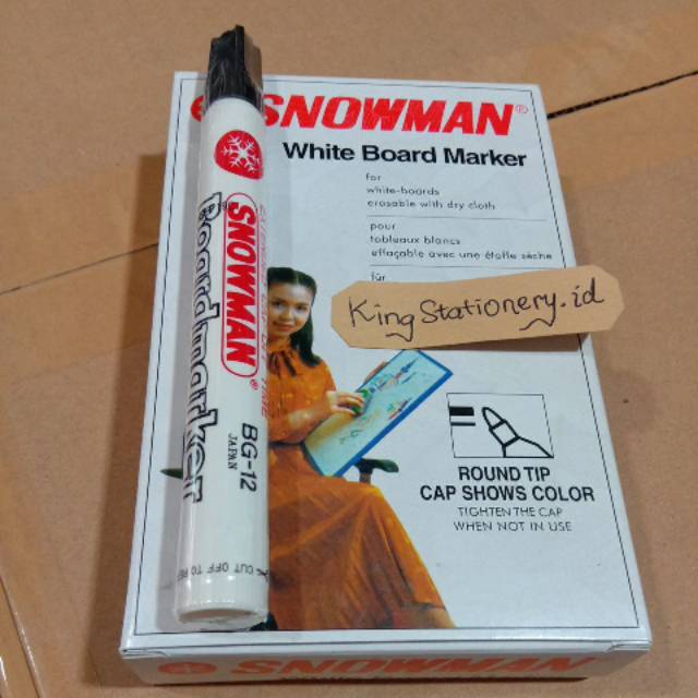 

[PCS] Snowman spidol boardmarker warna hitam (spidol papan bisa dihapus)