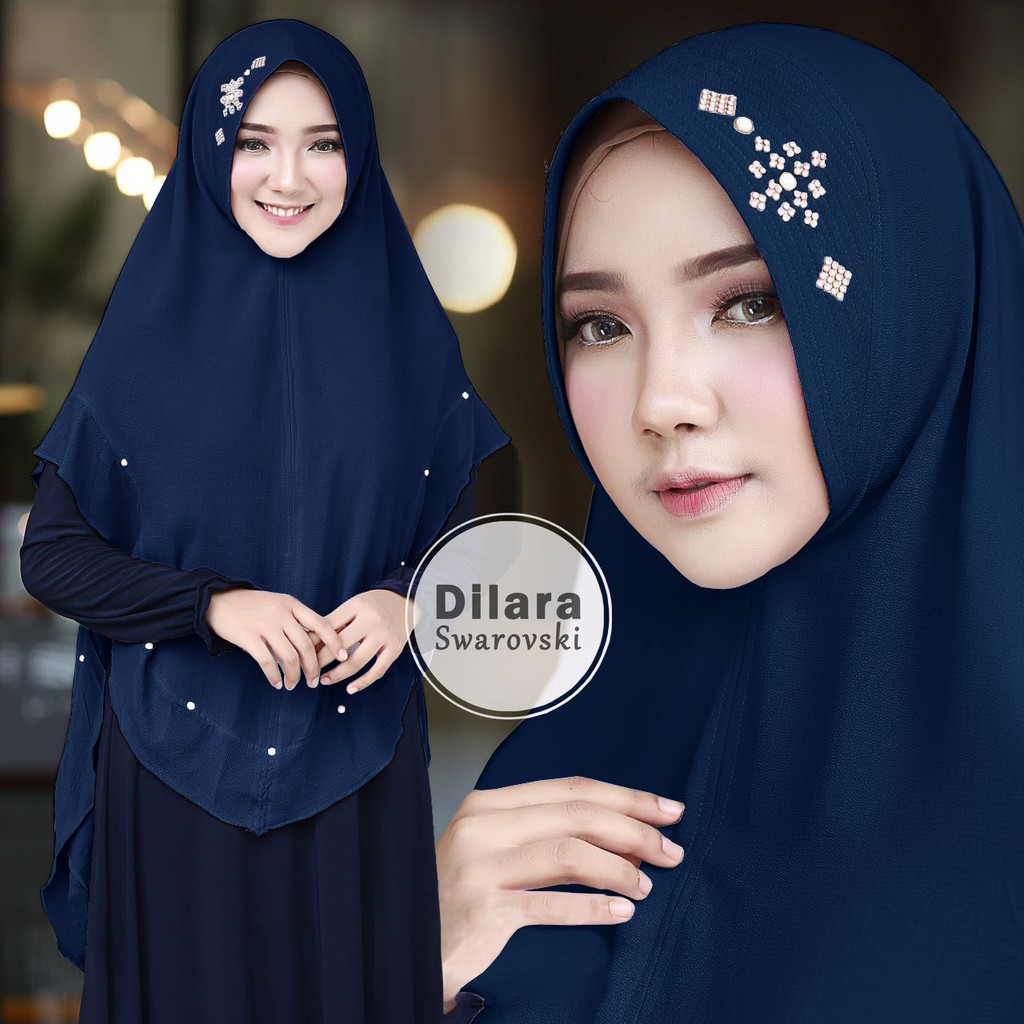 Hijab Khimar  Dilara Swarovski Shopee Indonesia