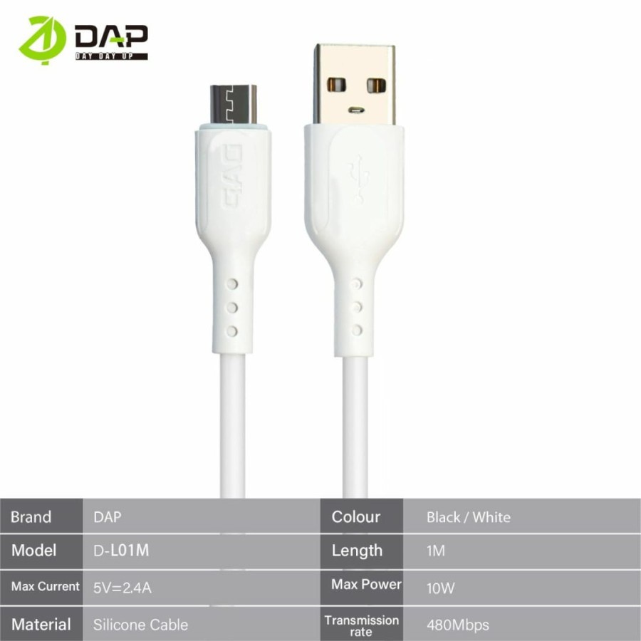 Kabel Micro USB DAP D-L01M Kabel Data Micro USB Fast Charging 100CM