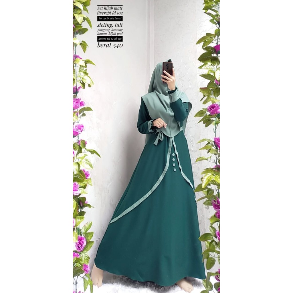 Dress Wanita Muslim Set Hijab Itycrept Dress Menyusui Seragam Pernikahan Seragam Pesta Gamis Muslim