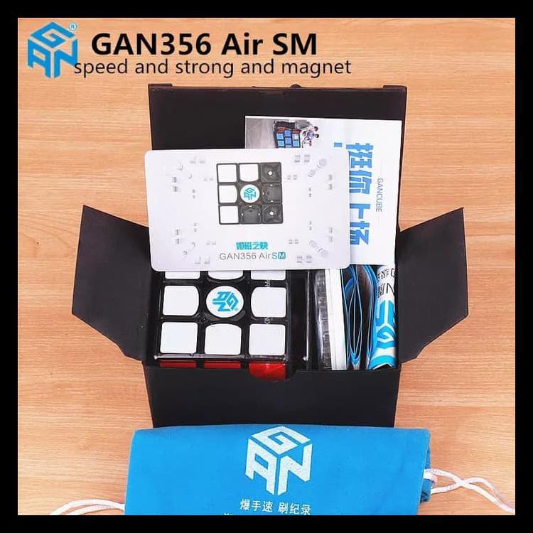 Gan / Gans 356 Air Sm (Superspeed Magneto) Black Based Rubik 3X3 Berkualitas