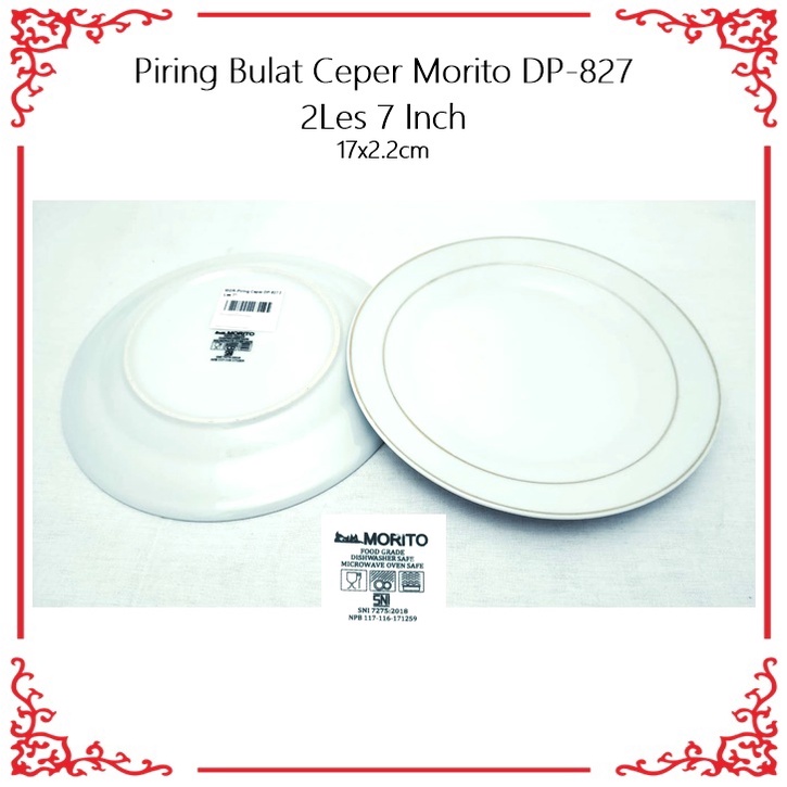 [1kg 4pcs] Piring Bulat Ceper Morito DP-827  2Les 7 Inch