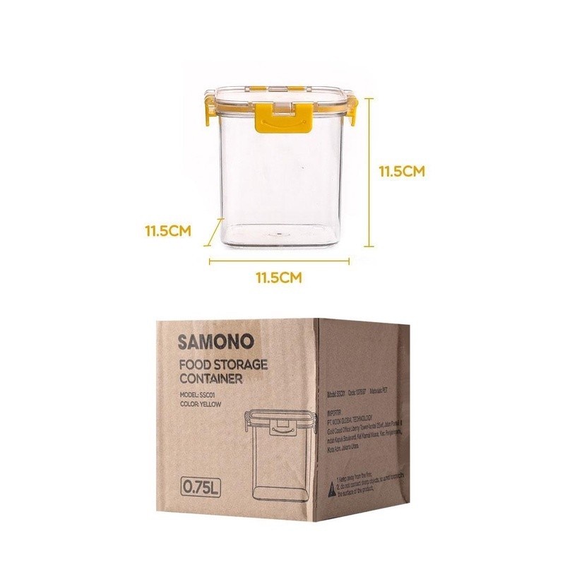 Samono Toples Makanan Plastik Food Storage Box Container 4 Pengunci Anti Tumpah SSC01