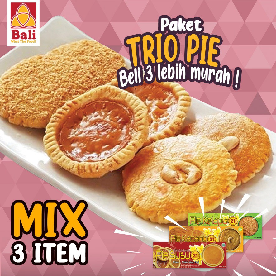 Pie Susu 21 Bali Paket Trio Pie Mix (3 box @9pcs)