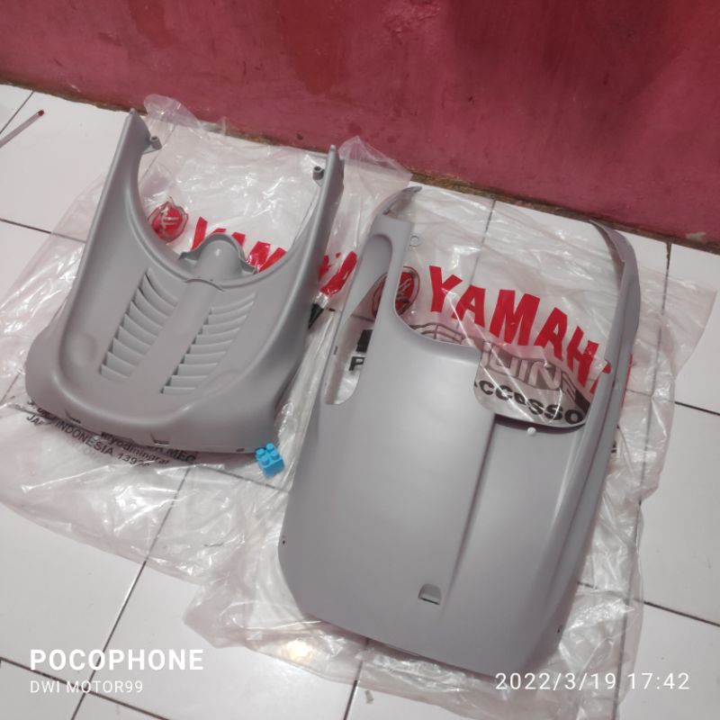 PARLONG DEK PARUH DAN KOLONG PUTIH MIO SPORTY SMILE ORIGINAL ORI YAMAHA GENUINE PART SILVER