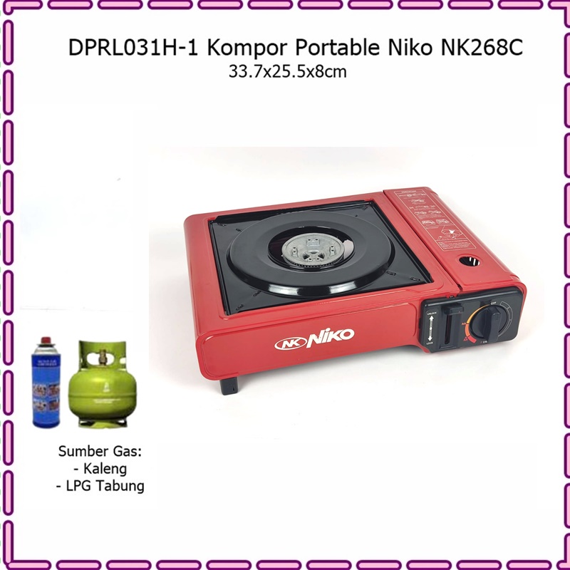 DPRL031H-1 Kompor Portable Niko NK-268C Gas Kaleng &amp; LPG Tabung