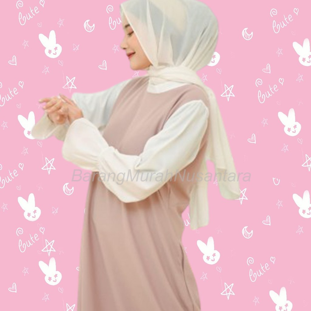 Baju Dress Gamis Wanita Muslim Modern Geulis Fashion Wanita Korea Kekinian- 082BG