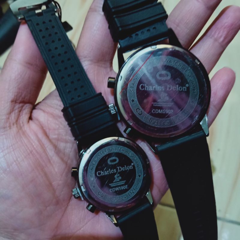 Jam couple water resistance free box murah