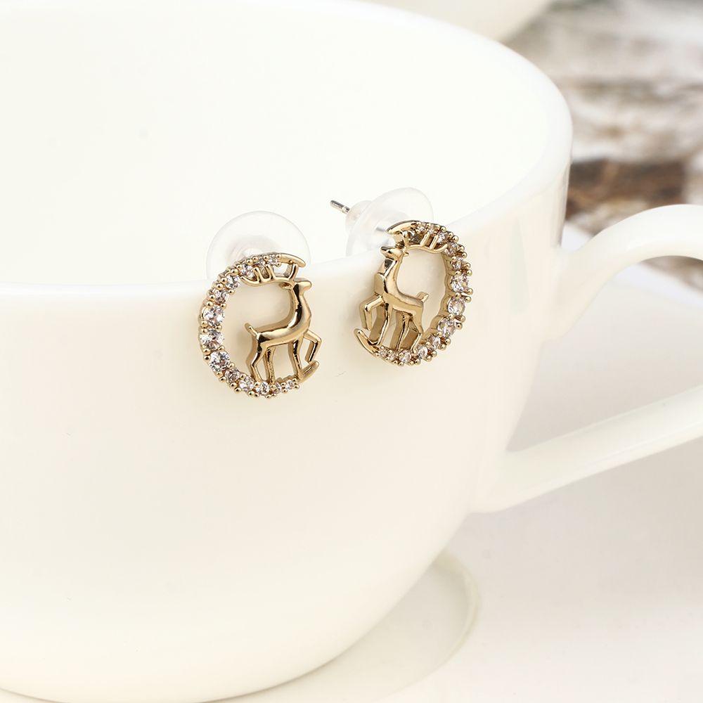 R-flower Stud Earrings Dekorasi Pesta Hadiah Lonceng Rusa Xams