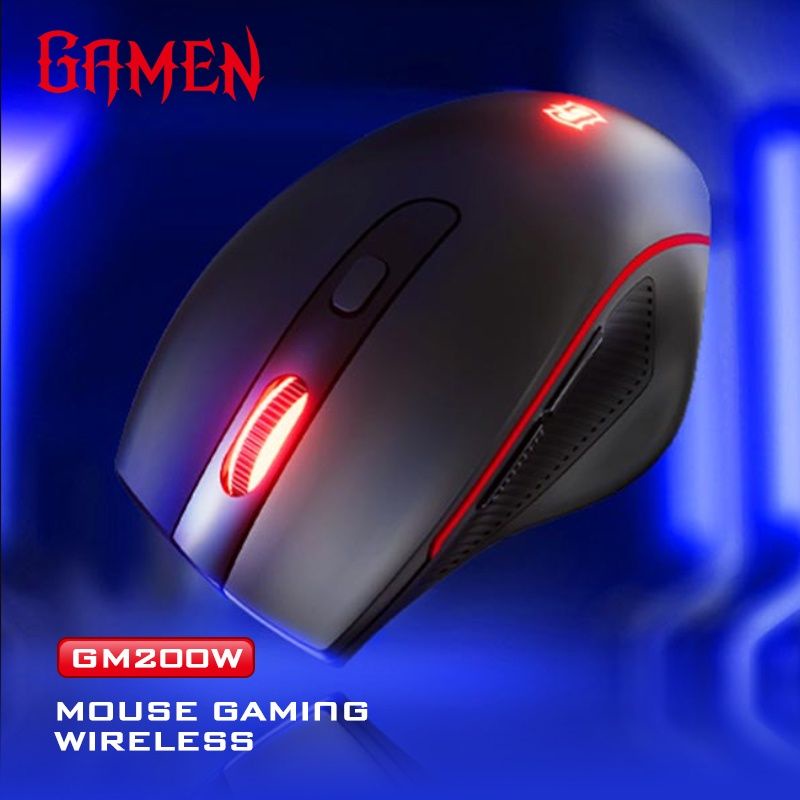 GAMEN MOUSE GAMING WIRELESS 2400 DPI FOR KOMPUTER / LAPTOP GM200W GARANSI 1 TAHUN