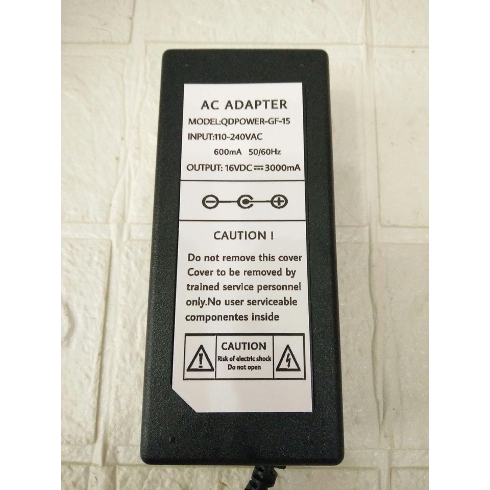 AC ADAPTER 16VDC 3000mA MODEL QDPOWER-GF-15