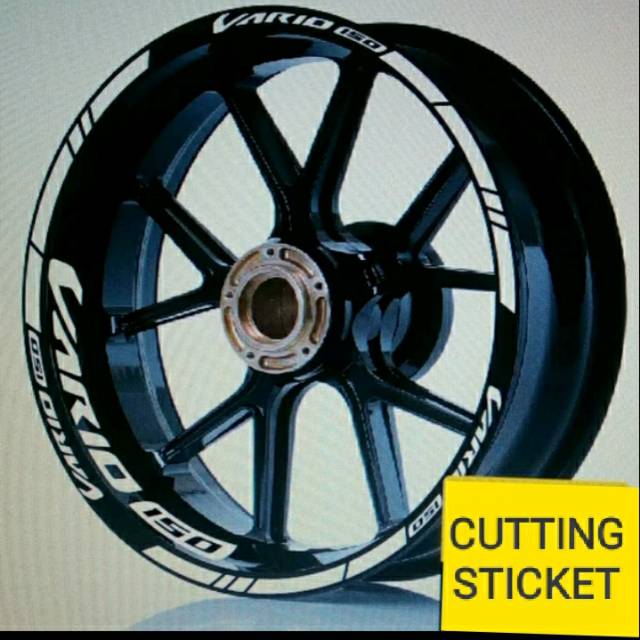 STICKER VELG CUTTING STICKER HONDA VARIO VELG HITAM-STICKER PUTIH