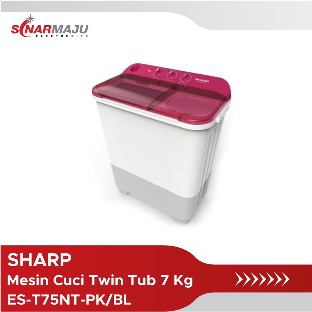 Mesin Cuci 2 Tabung Sharp 7 Kg Twin Tub ES-T75NT-PK/BL / ES-T75NT