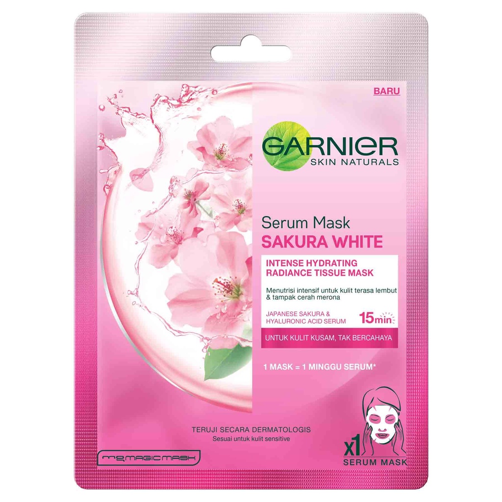 GARNIER SHEET MASK SERIES / CHARCOAL / LIGHT COMPLETE / SAKURA WHITE