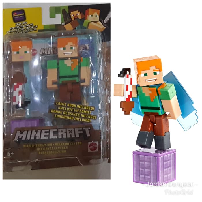 MAINAN ACTION FIGURE MAF955 MINECRAFT COMIC MAKER ALEX WITH ELYTRA WING - ORIGINAL MOJANG