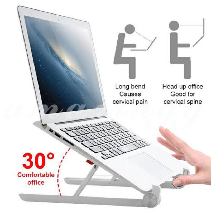 DUDUKAN LAPTOP / STAND HOLDER LAPTOP LIPAT FOLDING UNIVERSAL NOTEBOOK IPAD TAB