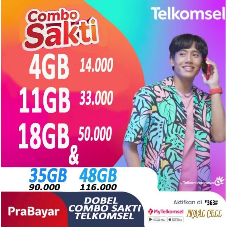 KARTU PERDANA DOBEL SAKTI COMBO 4,5GB 10.000/  11GB 25.000 /20GB 50.000 /30GB  75.000