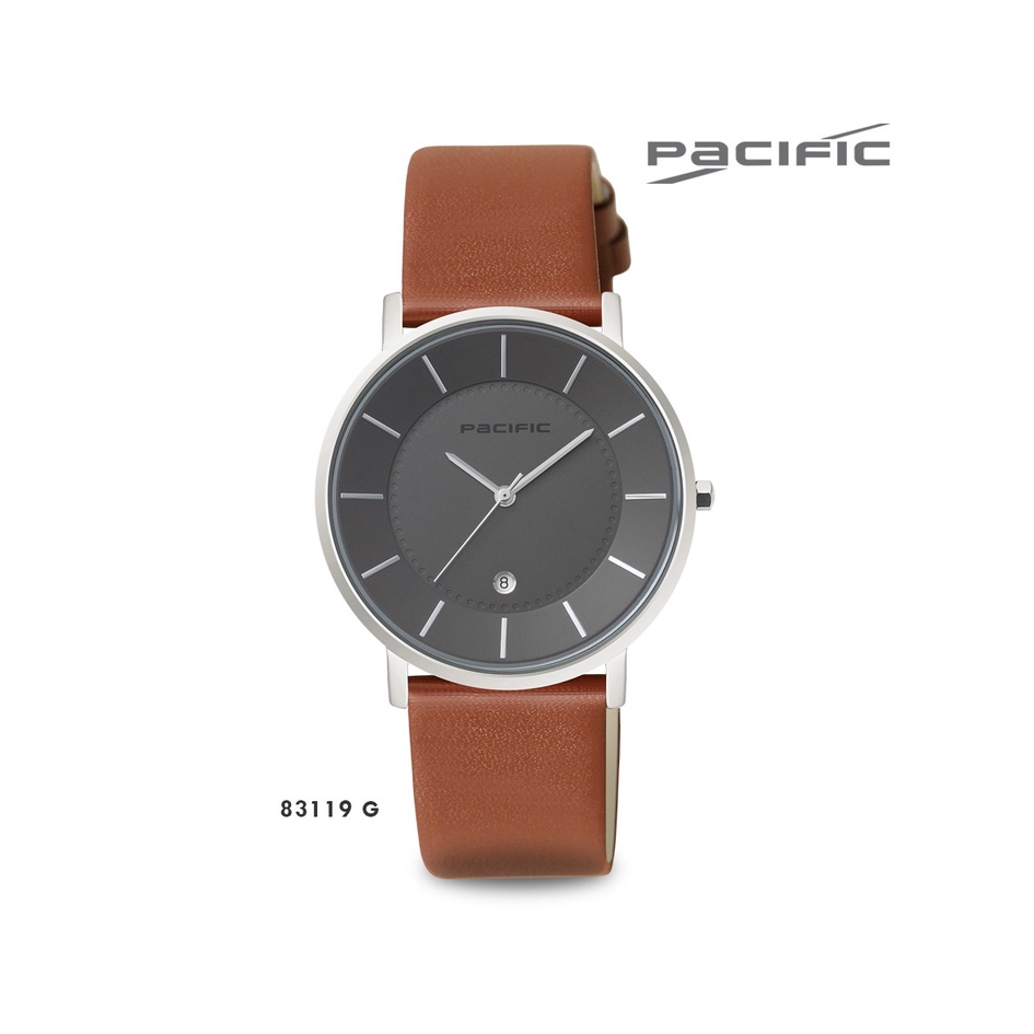JAM TANGAN COUPLE ANALOG PACIFIC 83119 DATE TALI KULIT