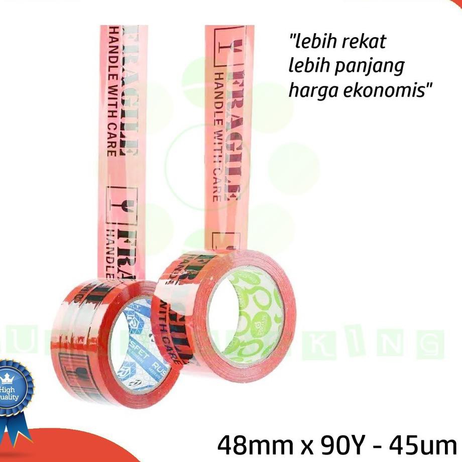 

READY ! LAKBAN FRAGILE MERAH - CORTAPE - 48mm - 90Y