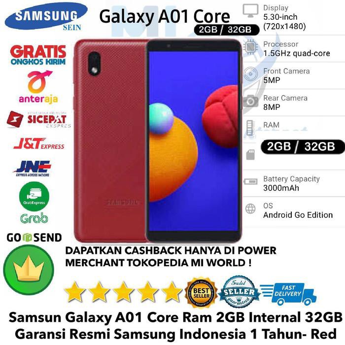 Samsung Galaxy A01 Core 2GB/32GB A 01 2/32GB A01core 2/32-Resmi-Sein - BLACK-HITAM