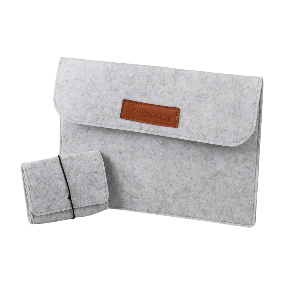 Sleeve Case Laptop Macbook 12 Inch with Pouch - AK01 - OMIPIXLR Light Gray