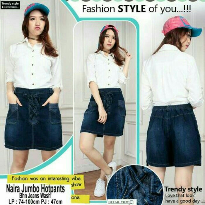 SB Collection Celana Pendek Sena Hotpants Rok Midi Jeans Casual Jumbo Wanita