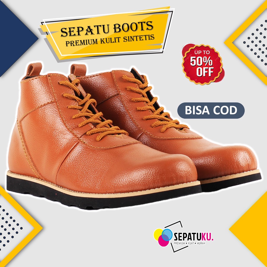 Sepatu boots safety pria Sepatu Safety Shoes Sepatu Kerja Kantor Pria Sepatu Kerja Lapangan ujung besi kulit murah Sepatu Cowok Keren Sepatu Casual Original 100% Spatu Pria Cowok Kulit Asli - Orion-1