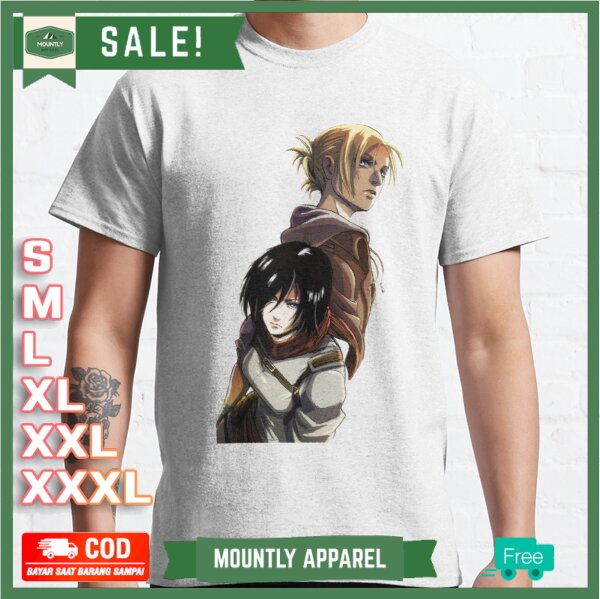 Kaos Baju AoT Girls of AoT - Annie and Mikasa T-Shirt Premium