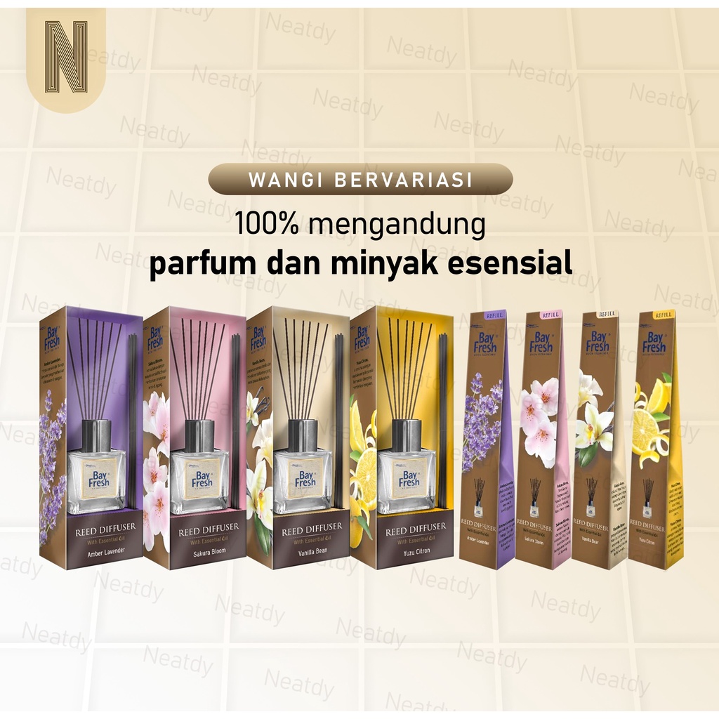 Bayfresh Reed Diffuser device pengharum ruangan Vanilla Bean Refill-1