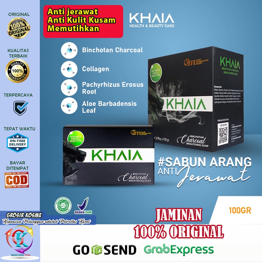 Sabun KHAIA Pemutih Wajah Alami untuk Cuci Muka Pria dan Wanita