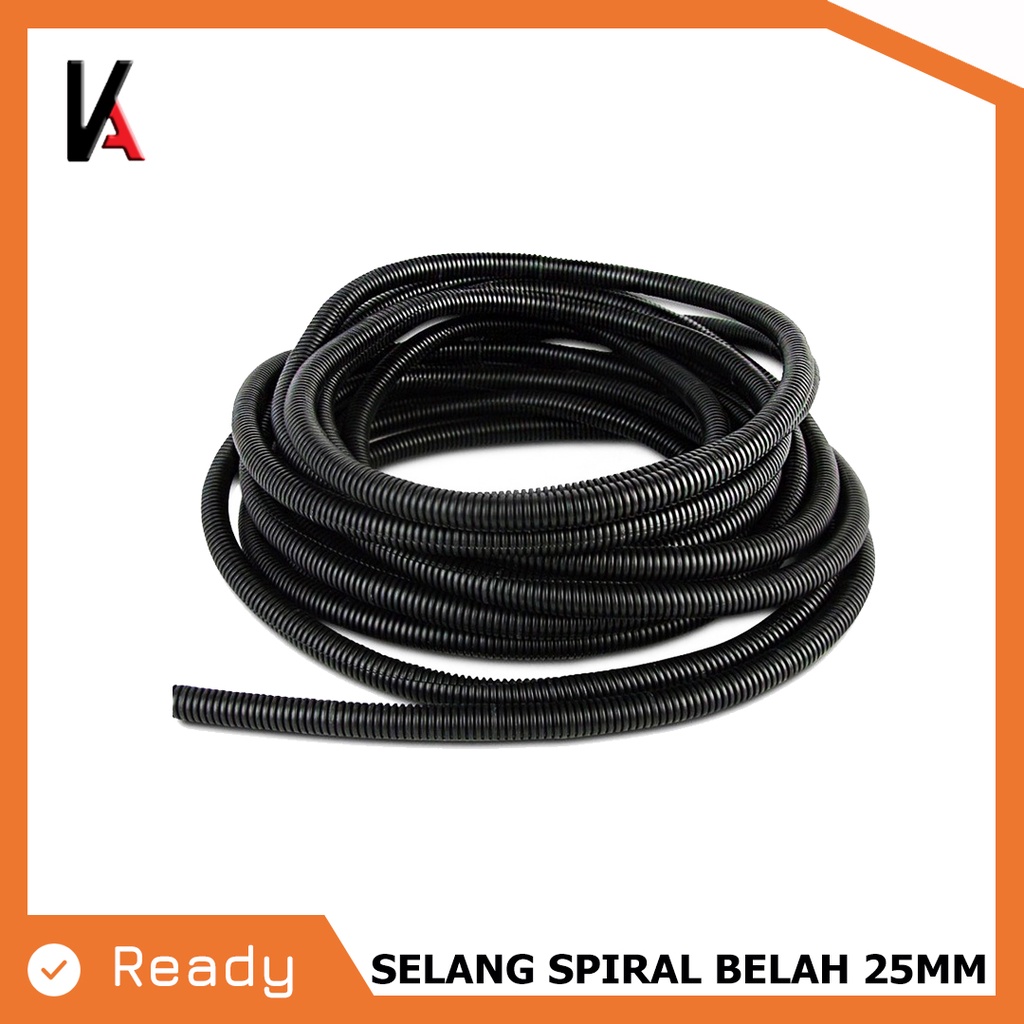 SELANG KABEL MODEL BELAH SPIRAL PELINDUNG KABEL 25MM X 50M